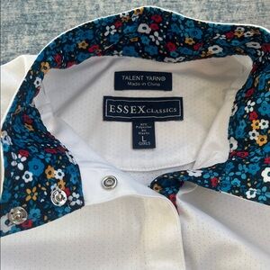 Essex Classics Girls' White Shirt with Floral Collar